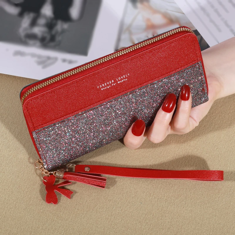 Fashion Zipper Wallet Ladies Long Wallet Tote Bag Coin Card Holder PU Leather Wallet Wallet